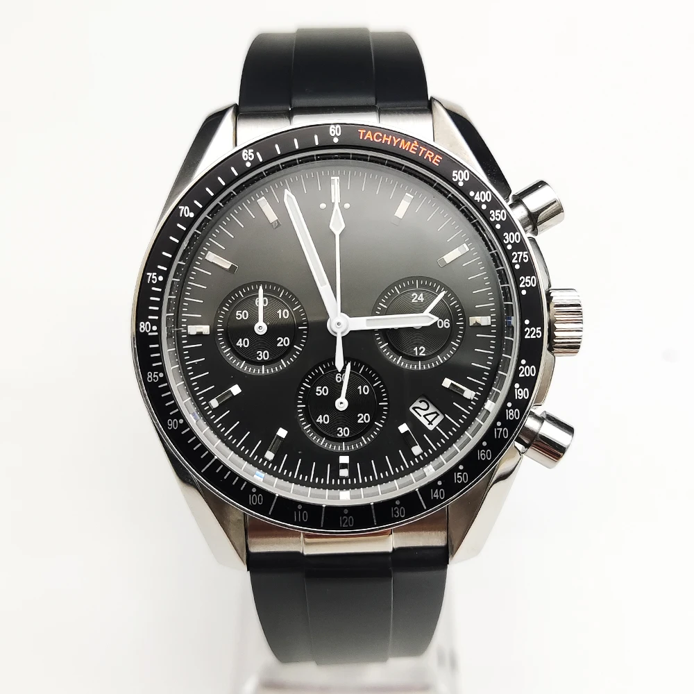 40MM Men's Chronograph Second Running Quartz Watch VK63 Movement Solid case Quartz Men's Watch Waterproof Luminous Black Dial
40MM Men's Chronograph Second Running Quartz Watch VK63 Movement Solid case Quartz Men's Watch Waterproof Luminous Black Dial