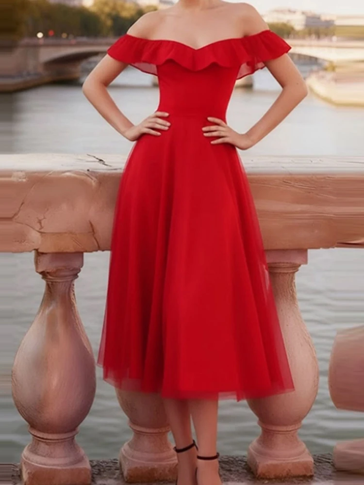 Elegant Solid Backless Formal Banquet Dress Fashion One Shoulder Sleeveless A-line Dress Chic Mesh Splice Waist Cinching Dress
Elegant Solid Backless Formal Banquet Dress Fashion One Shoulder Sleeveless A-line Dress Chic Mesh Splice Waist Cinching Dress