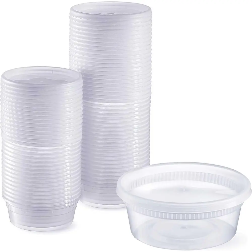 240-Piece Eco-Friendly Recyclable Polypropylene Containers with Lids, Microwave and Heat Safe, 8oz
240-Piece Eco-Friendly Recyclable Polypropylene Containers with Lids, Microwave and Heat Safe, 8oz