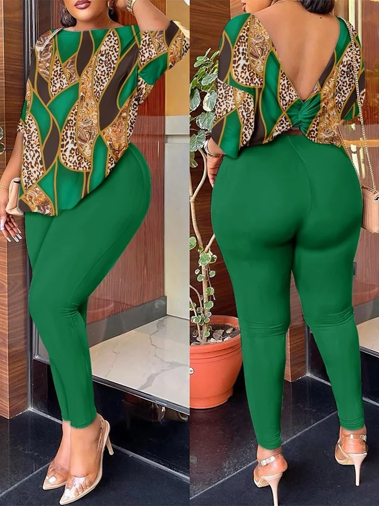 Fashion Short Sleeve Set Women Sexy Backless Tops And Bodycon Long Pants Two Piece Sets For Women Casual Holiday Set Summer New
Fashion Short Sleeve Set Women Sexy Backless Tops And Bodycon Long Pants Two Piece Sets For Women Casual Holiday Set Summer New