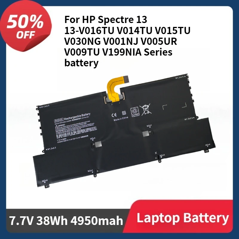 SO04XL Laptop Battery for HP Spectre 13 13-V016TU V014TU V015TU V030NG V001NJ V005UR V009TU Series 7.7V 38Wh 4950mah Battery
SO04XL Laptop Battery for HP Spectre 13 13-V016TU V014TU V015TU V030NG V001NJ V005UR V009TU Series 7.7V 38Wh 4950mah Battery
