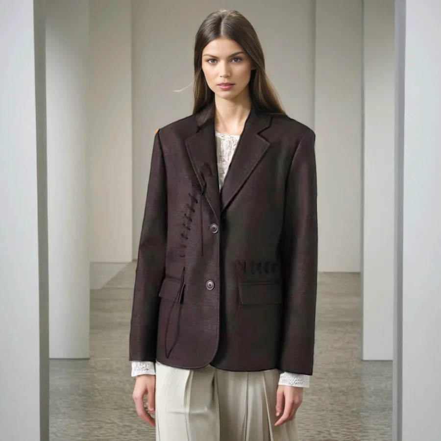 Vintage Women's Asymmetric Blazer Coat Autumn Winter Drawstring Fashionable Ladies Jacket
Vintage Women's Asymmetric Blazer Coat Autumn Winter Drawstring Fashionable Ladies Jacket