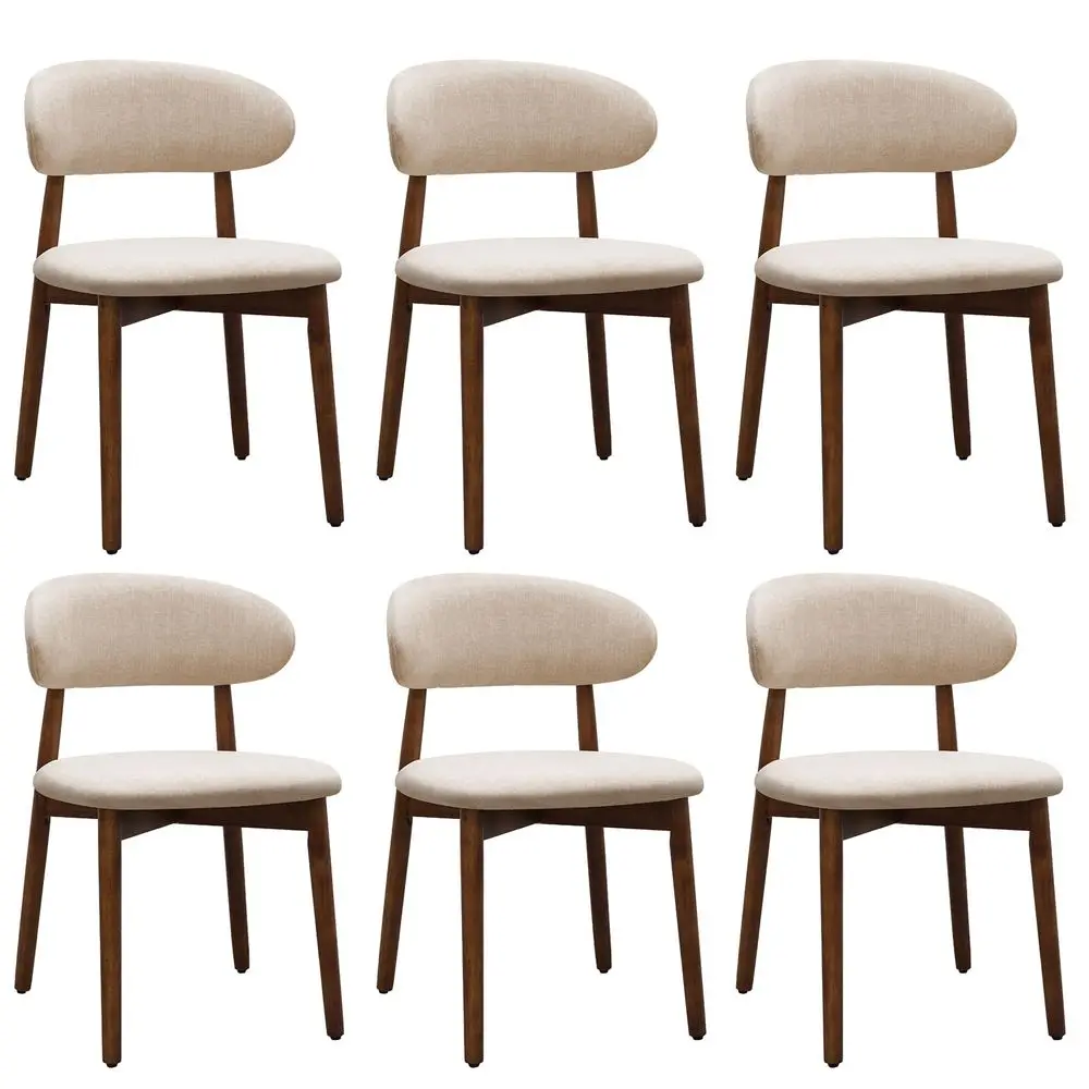 Dining Chairs Set of 6, Mid Century Modern Fabric Upholstered Kitchen Chairs, Wooden Dining Room Chair with Curved Back for Kit
Dining Chairs Set of 6, Mid Century Modern Fabric Upholstered Kitchen Chairs, Wooden Dining Room Chair with Curved Back for Kit