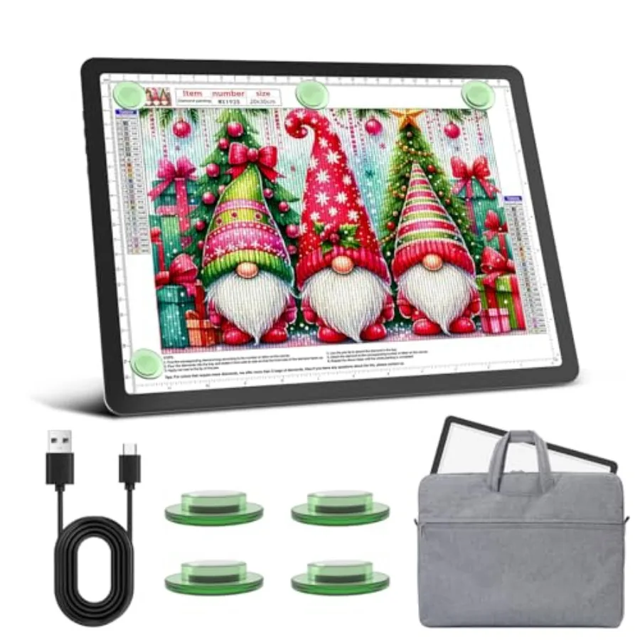 Rechargeable A4 Diamond Art Light Board with Carry Bag 9000 Lux Tracing Light Box with Side Physical Buttons 3 Colors and 6 Lev
Rechargeable A4 Diamond Art Light Board with Carry Bag 9000 Lux Tracing Light Box with Side Physical Buttons 3 Colors and 6 Lev