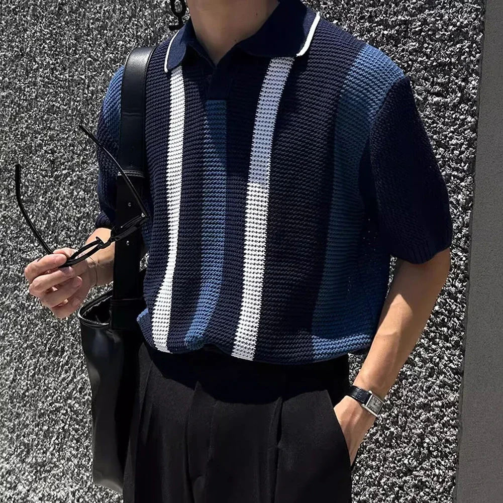 Casual Summer Shirt Contrast Color Striped Casual Hangouts Blue Contrast Color Striped Tee Fashion Comfortable Fit
Casual Summer Shirt Contrast Color Striped Casual Hangouts Blue Contrast Color Striped Tee Fashion Comfortable Fit