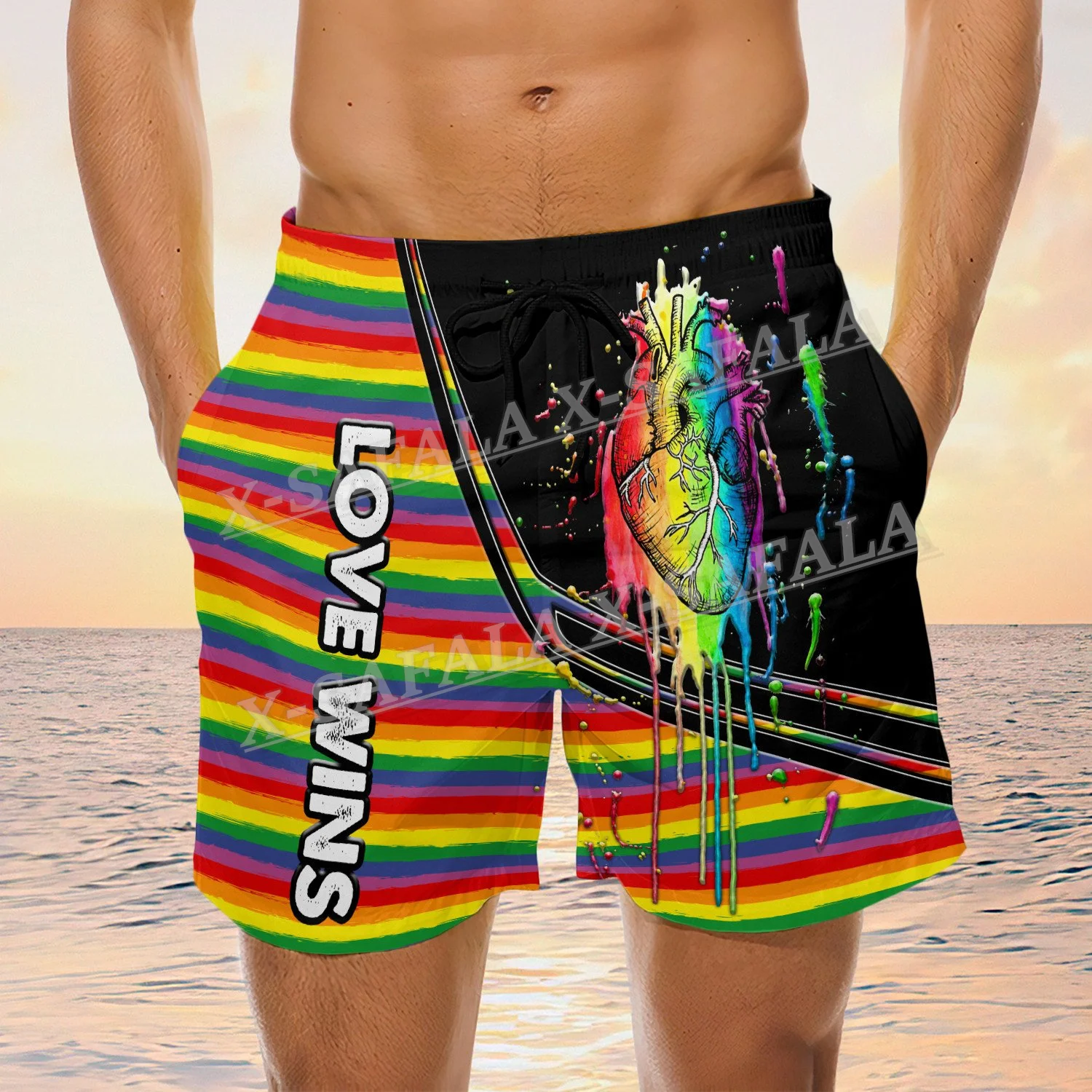 Lesbian Rainbow Board Proud Swimming Shorts Homosex Summer Seaside Gay Beach Shorts Men's Swimming Shorts Half Pants Breeches-4
Lesbian Rainbow Board Proud Swimming Shorts Homosex Summer Seaside Gay Beach Shorts Men's Swimming Shorts Half Pants Breeches-4