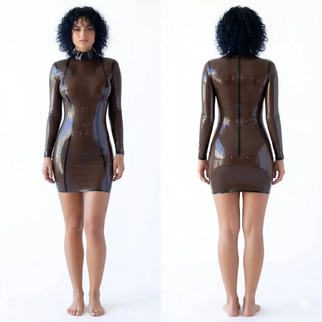 Women's Chocolate Latex Catsuit Halter Neck Long Sleeve Bodycon Mini Dress Party Cosplay Halloween Costume
Women's Chocolate Latex Catsuit Halter Neck Long Sleeve Bodycon Mini Dress Party Cosplay Halloween Costume