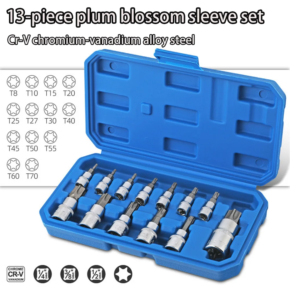 13 шт., набор ключей Torx, инструмент для авторемонта, набор отверток, ударная головка, профессиональные инструменты для мастерской на велосипеде, автомобиля
13 шт., набор ключей Torx, инструмент для авторемонта, набор отверток, ударная головка, профессиональные инструменты для мастерской на велосипеде, автомобиля