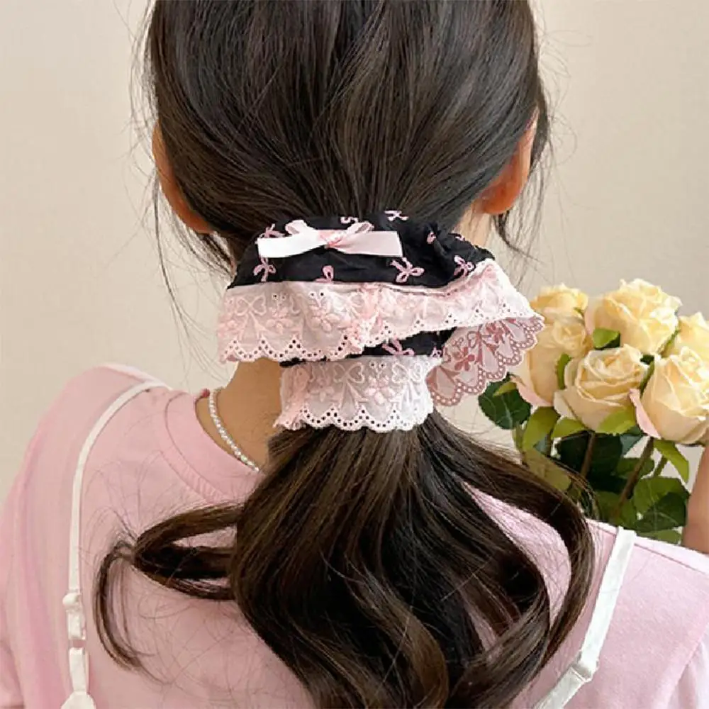 Trendy Pink Bow Scrunchie Hair Accessories No-Damage Lace Hair Tie Korean Style Elastic Hair Band for Women Girls
Trendy Pink Bow Scrunchie Hair Accessories No-Damage Lace Hair Tie Korean Style Elastic Hair Band for Women Girls
