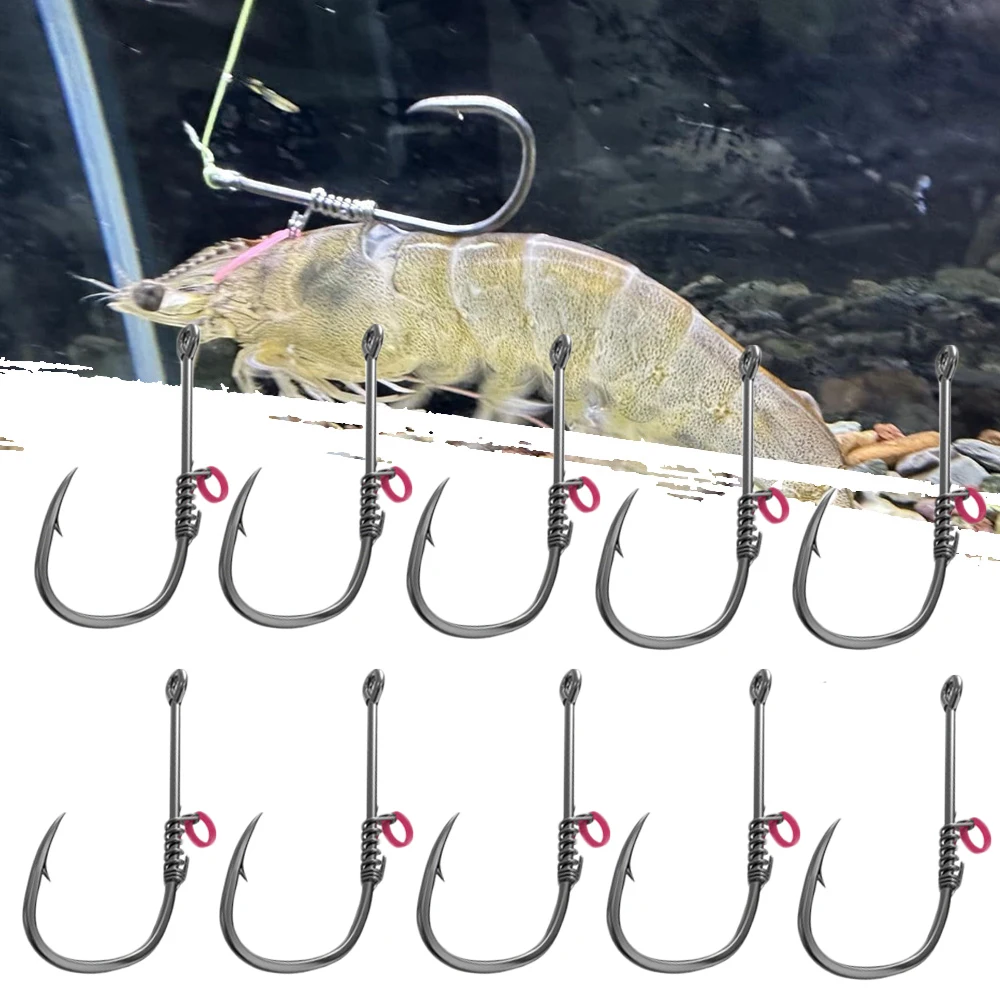 10pcs Fishing Live Shrimp Bait Carbon Steel Hooks 2# 3# 4# Size Hanging Lures Spring Fixed Hooks Fish Tackle Tool Accessories 
10pcs Fishing Live Shrimp Bait Carbon Steel Hooks 2# 3# 4# Size Hanging Lures Spring Fixed Hooks Fish Tackle Tool Accessories