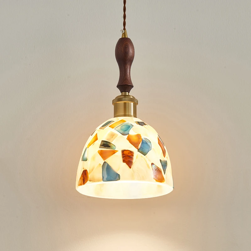 Bedroom Bedside Small Chandelier Medieval Style Colorful Glass Walnut Hanging Lamp Dining Room Bar Study Pendant Lighting
Bedroom Bedside Small Chandelier Medieval Style Colorful Glass Walnut Hanging Lamp Dining Room Bar Study Pendant Lighting