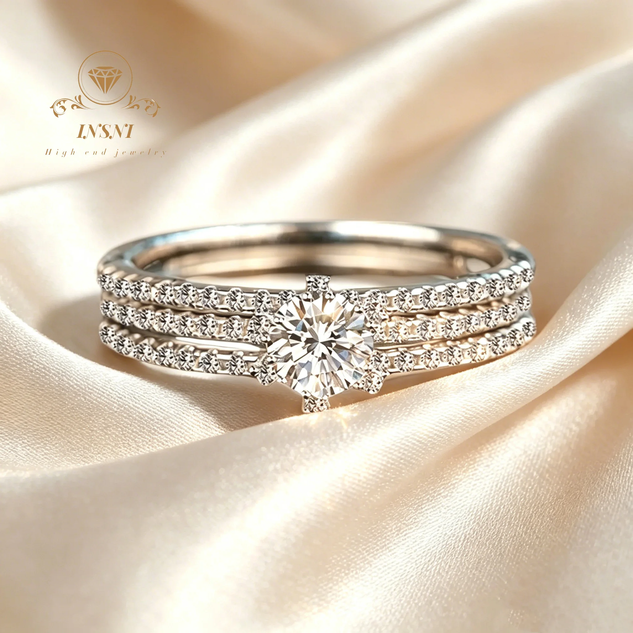 Moissanite 925 Sterling Silver Plated PT950 Gold Triple Stackable Row Setting Ring Women's Multi-Style Jewelry Non-Allergy Gift
Moissanite 925 Sterling Silver Plated PT950 Gold Triple Stackable Row Setting Ring Women's Multi-Style Jewelry Non-Allergy Gift