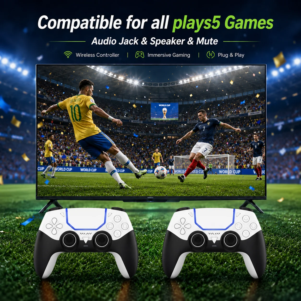 Wireless Game Controller Compatible for PS5 Programmable Back Buttons Gamepad Built-in Speaker 3D Joystick Audio Jack
Wireless Game Controller Compatible for PS5 Programmable Back Buttons Gamepad Built-in Speaker 3D Joystick Audio Jack