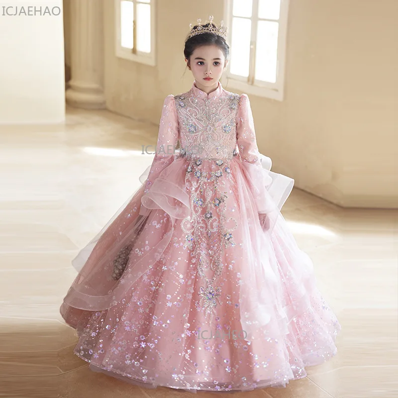 Long Sleeve Cute Gown Princess Dress Flower Girl Host Girls Formal Eid Kids Clothing Girl Birthday Party Princess Gown Sweet
Long Sleeve Cute Gown Princess Dress Flower Girl Host Girls Formal Eid Kids Clothing Girl Birthday Party Princess Gown Sweet