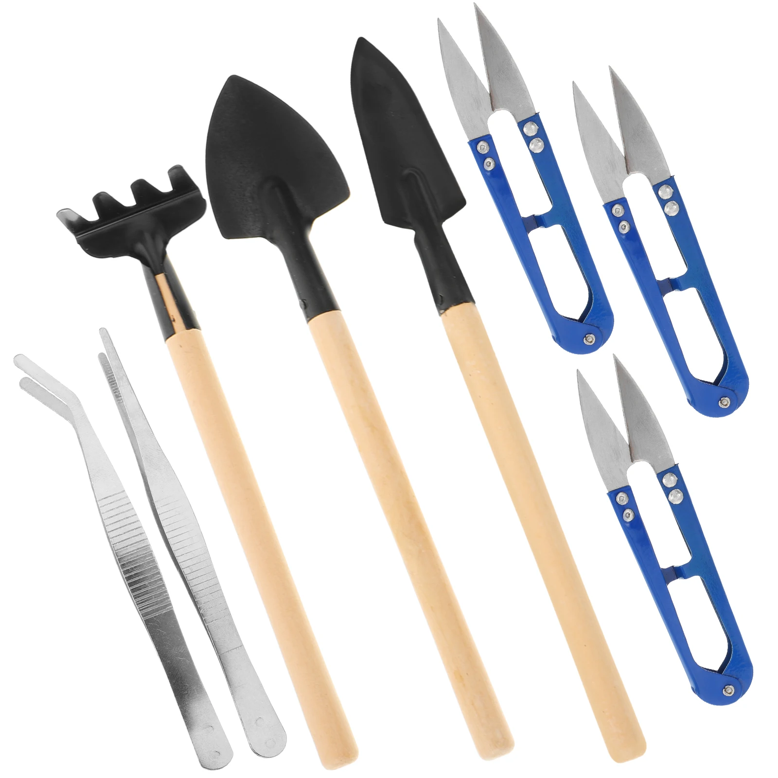 8 Pcs Mini Garden Tools Set 3 Scissors 1 Tweezer 1 Rake 2 Spades Stainless Steel Pruning Clippers Soil Loosening
8 Pcs Mini Garden Tools Set 3 Scissors 1 Tweezer 1 Rake 2 Spades Stainless Steel Pruning Clippers Soil Loosening