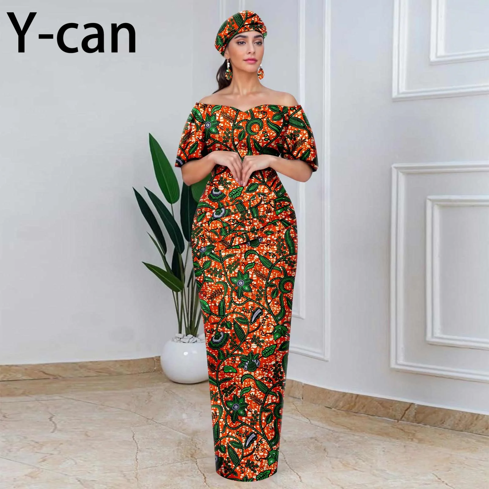 African Party Dresses for Women Off Shoulder Folds Women Maxi Dress with Headscarf and Earrings Traditional Wedding 2525052
African Party Dresses for Women Off Shoulder Folds Women Maxi Dress with Headscarf and Earrings Traditional Wedding 2525052