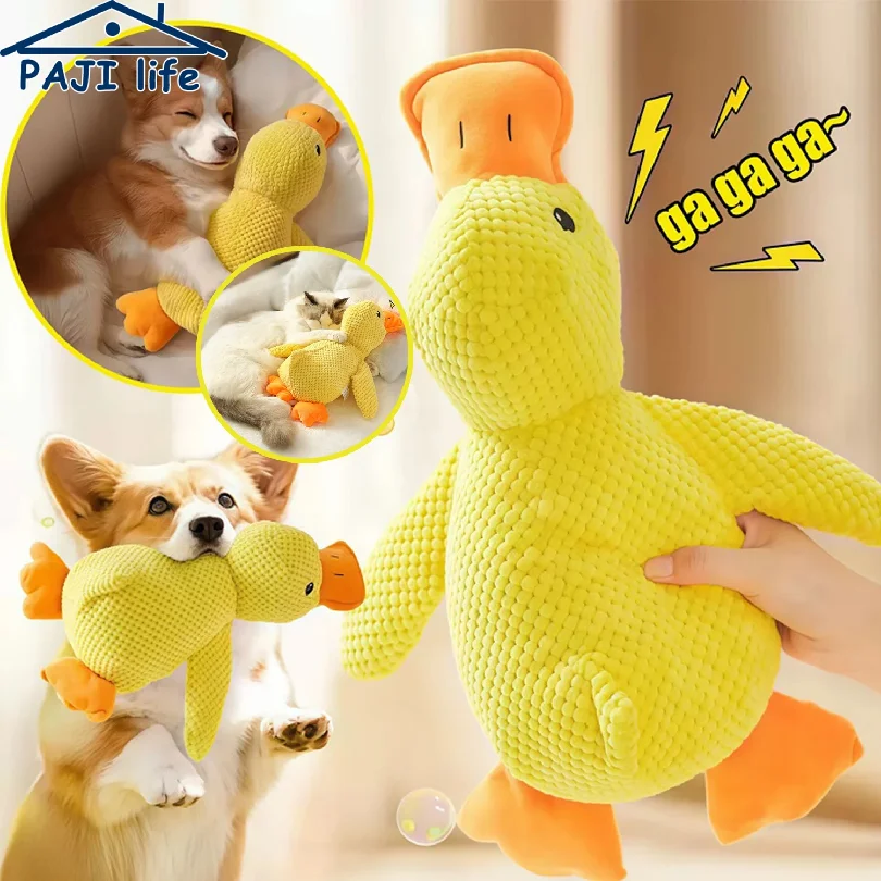 Duck dog toy plush chew resistant durable dog toy with quacking sound teeth grinding relief soft companion for small large dog
Duck dog toy plush chew resistant durable dog toy with quacking sound teeth grinding relief soft companion for small large dog