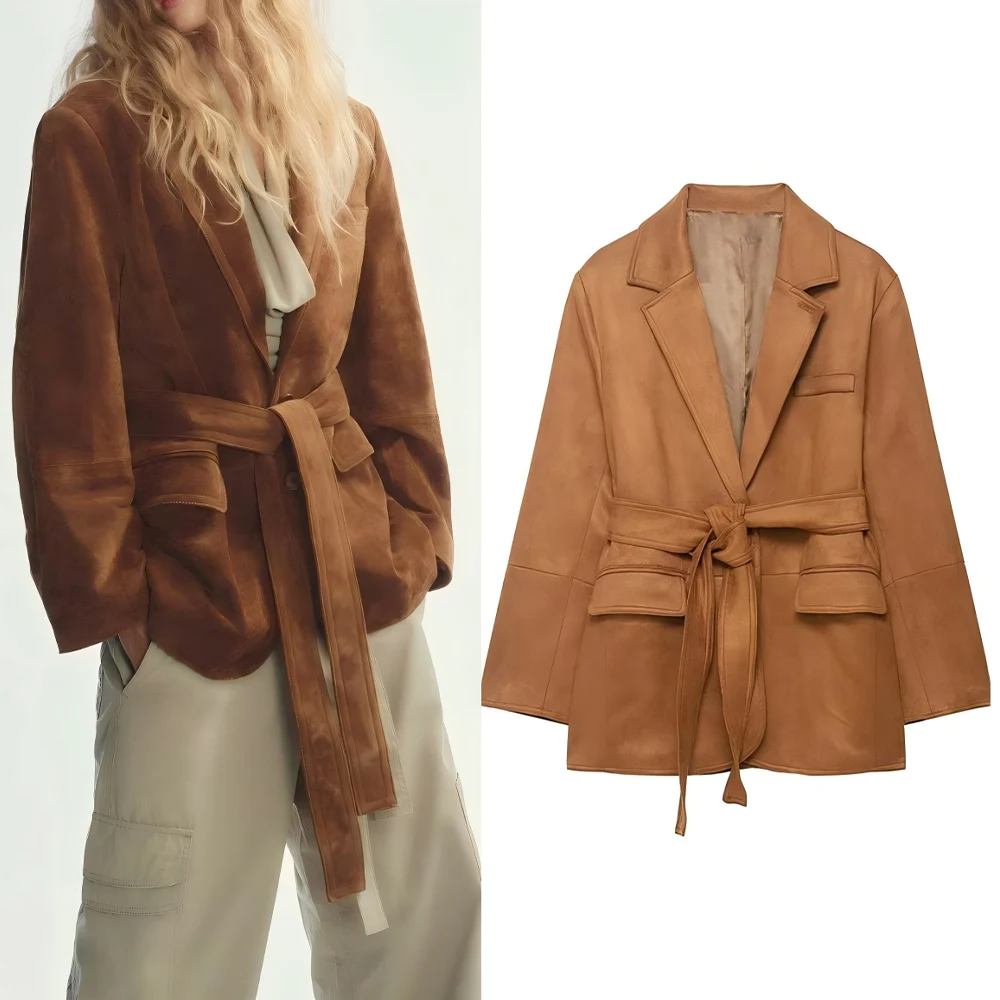 Women's 2025 new fashion with Belt loose Anti suede suit jacket retro long sleeved pocket women's jacket chic top
Women's 2025 new fashion with Belt loose Anti suede suit jacket retro long sleeved pocket women's jacket chic top