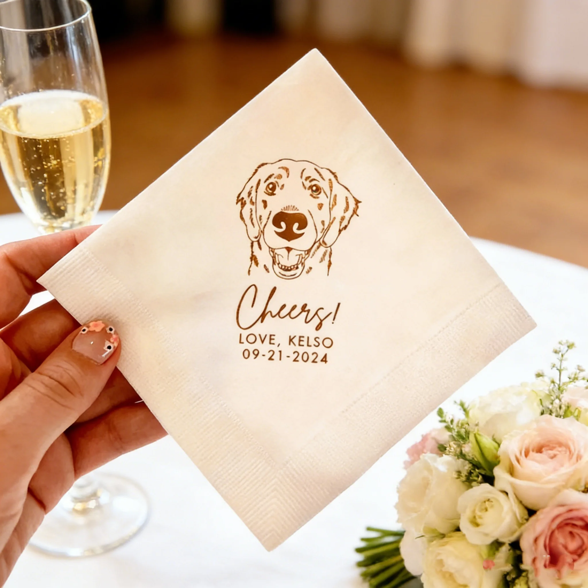 50pcs Dog Wedding Personalized Foil Print Napkins Soft 3-Ply Paper Pet Theme Wedding Party Table Decoration Supplies
50pcs Dog Wedding Personalized Foil Print Napkins Soft 3-Ply Paper Pet Theme Wedding Party Table Decoration Supplies