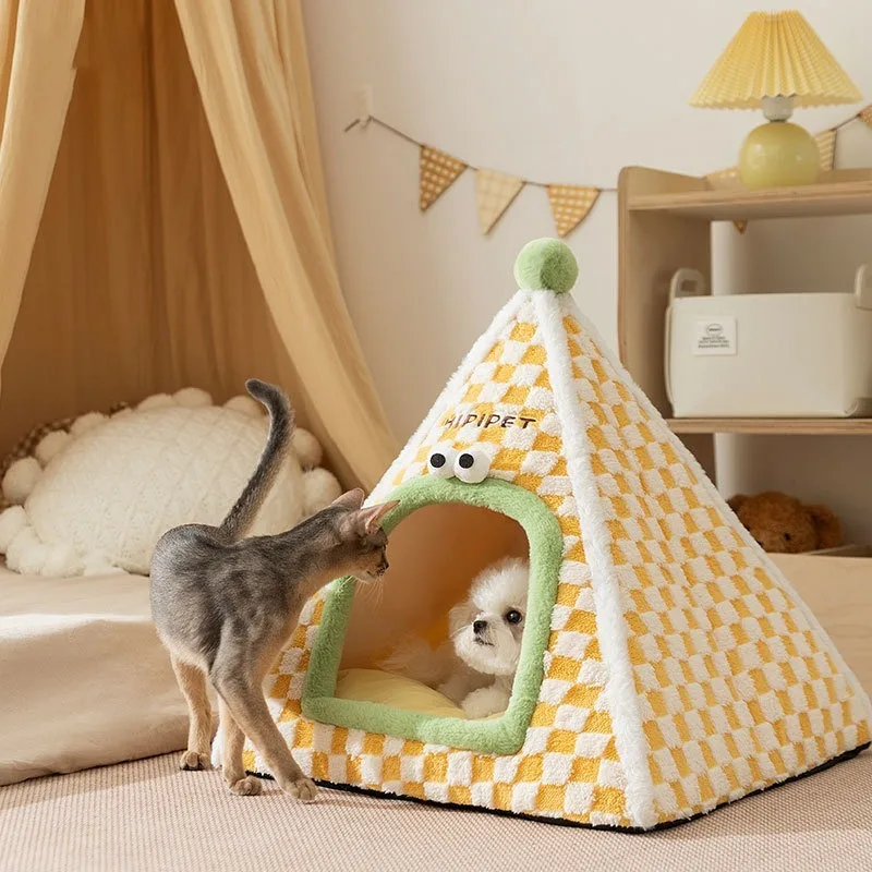 Triangle Tent Cat Bed Enclosed Cave House Winter Plush Thick Cushion Washable Removable Pad Nonslip Bottom For Small Medium Pets
Triangle Tent Cat Bed Enclosed Cave House Winter Plush Thick Cushion Washable Removable Pad Nonslip Bottom For Small Medium Pets