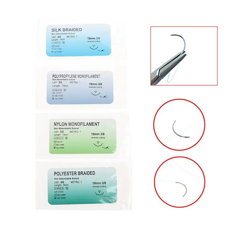 New 12Pcs 5.0 Needle Suture Nylon Monofilament Thread Surgical Practice Kit
New 12Pcs 5.0 Needle Suture Nylon Monofilament Thread Surgical Practice Kit