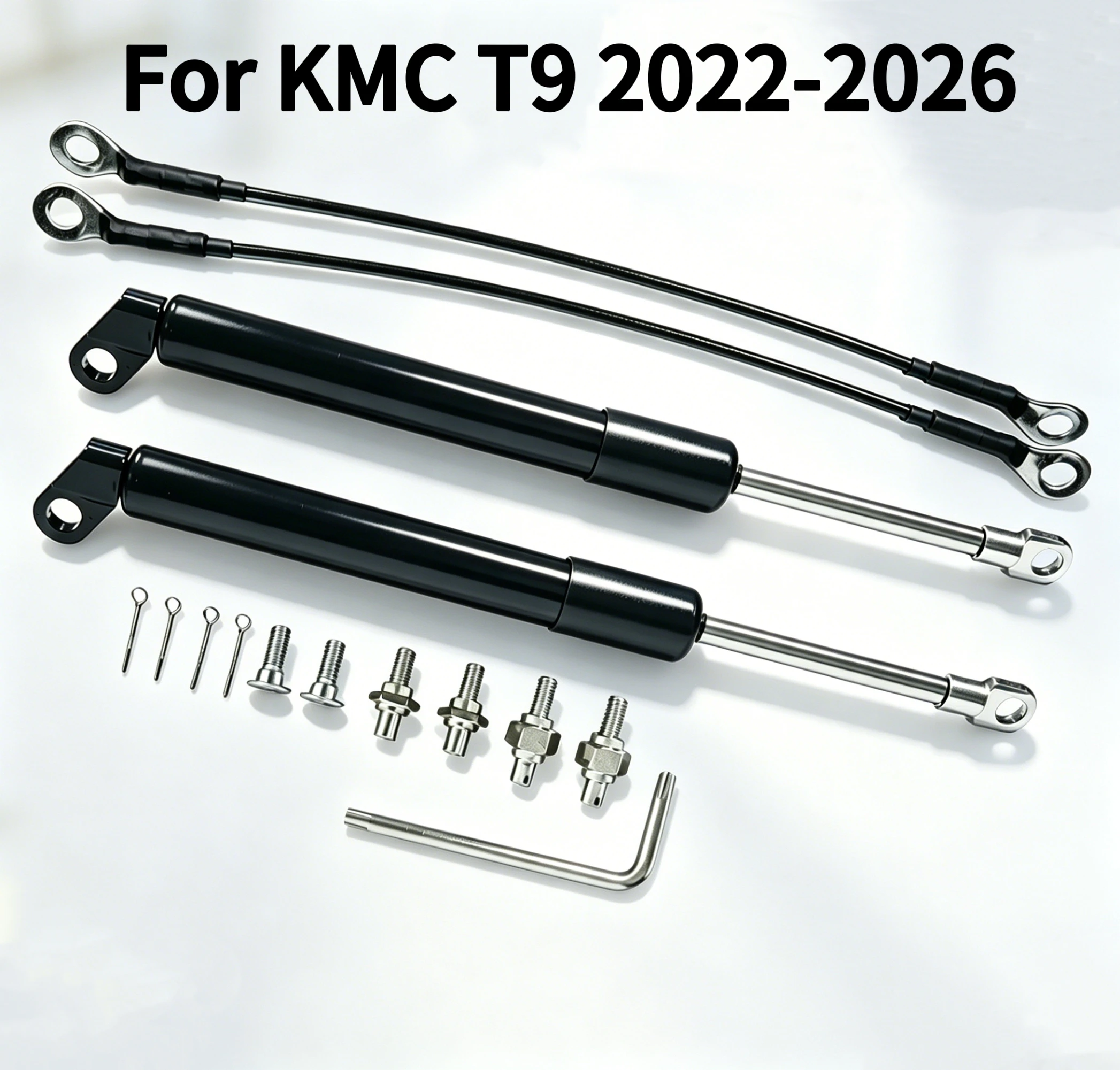 Stainless Steel Rear Tailgate Slow Down Gas Struts Shock Assist Damper Lift Supports For KMC T9 2022-2026
Stainless Steel Rear Tailgate Slow Down Gas Struts Shock Assist Damper Lift Supports For KMC T9 2022-2026