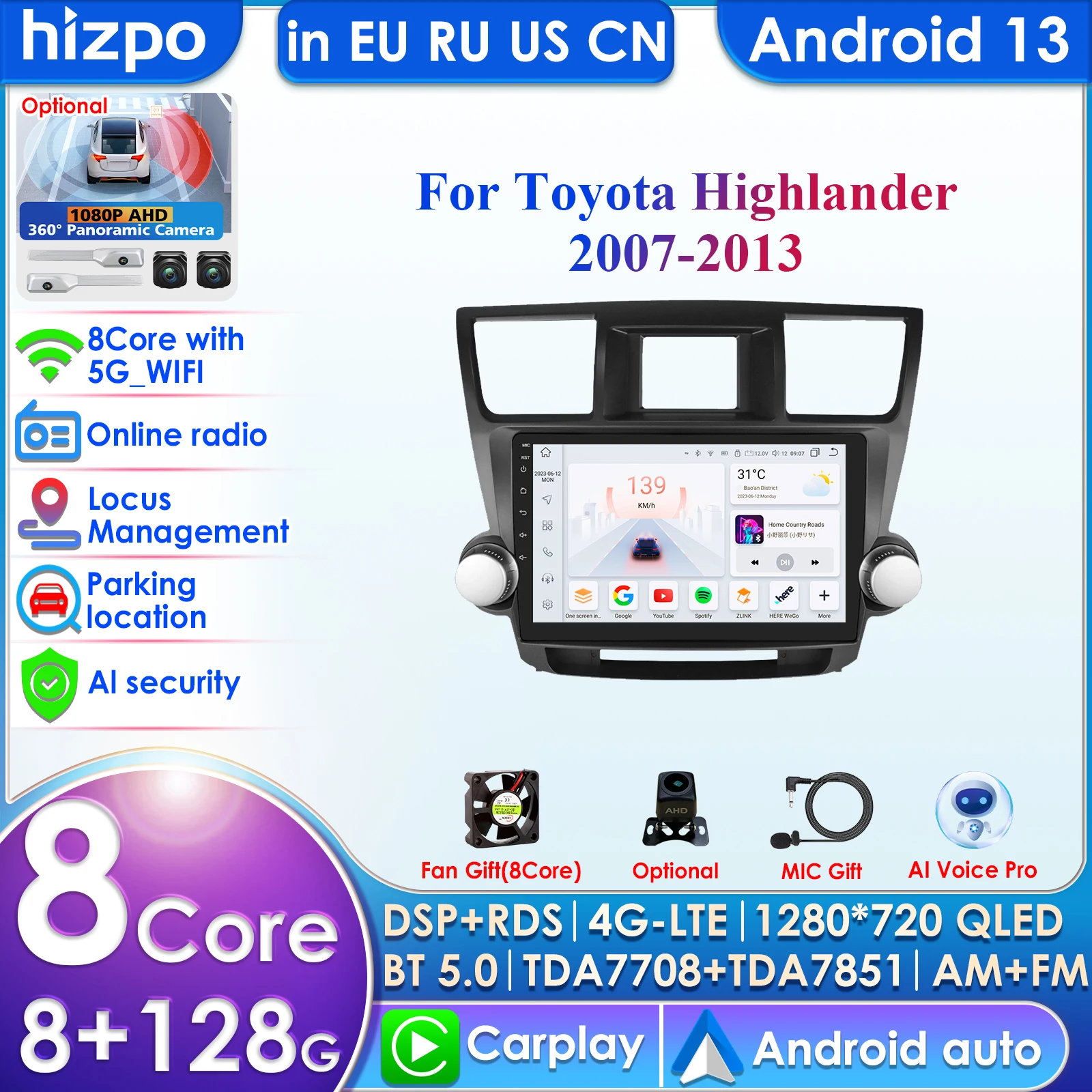 Hizpo 9-дюймовый беспроводной автомобильный мультимедийный плеер Carplay Android Auto для Toyota Highlander 2007-2013 Carplay 4G Autoradio 360 ° Камера
Hizpo 9-дюймовый беспроводной автомобильный мультимедийный плеер Carplay Android Auto для Toyota Highlander 2007-2013 Carplay 4G Autoradio 360 ° Камера