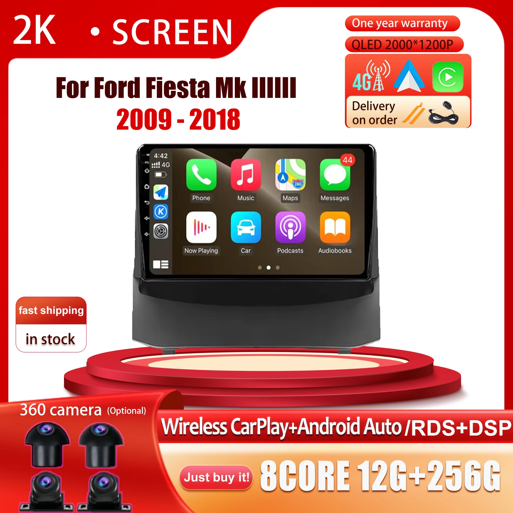 9 Inch For Ford Fiesta Mk IIIIII 2009 - 2018 Carplay Android 14 Car Radio Multimedia Stereo Player WiFi 4G Lte GPS Navigation
9 Inch For Ford Fiesta Mk IIIIII 2009 - 2018 Carplay Android 14 Car Radio Multimedia Stereo Player WiFi 4G Lte GPS Navigation