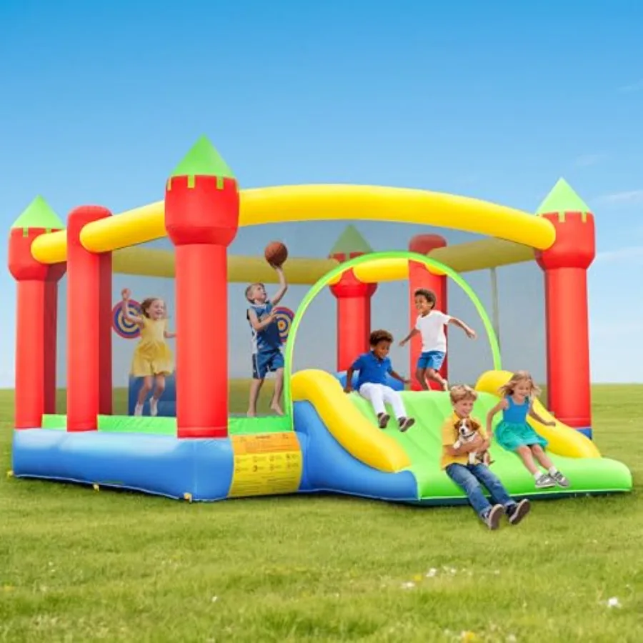 Надувной батут для детей, большой размер 15х12 футов, с широкой горкой и баскетбольным кольцом, идеально подходит для дня рождения.
Надувной батут для детей, большой размер 15х12 футов, с широкой горкой и баскетбольным кольцом, идеально подходит для дня рождения.