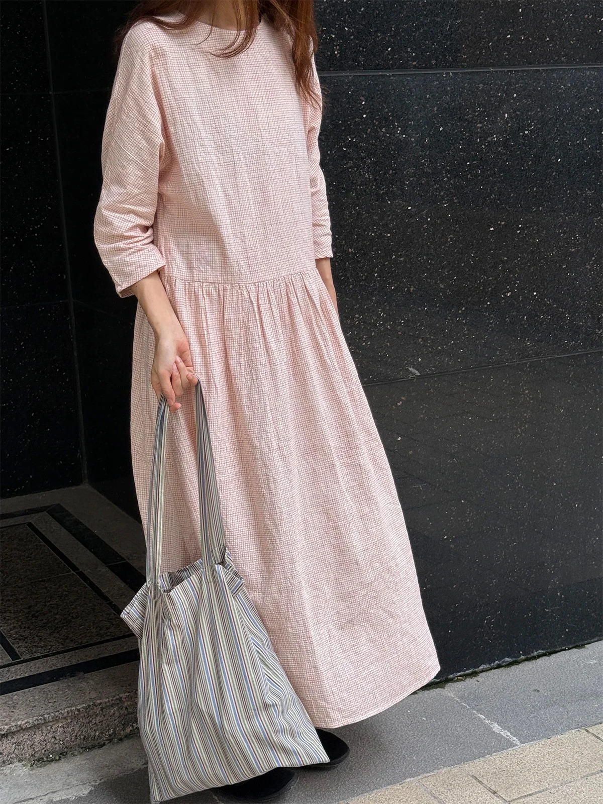 DesiGar Pink Cotton Lin Loose Long Sve round Ne A-Line Dr Women Winter Casual Plaid Dr Single Piece Spring 2026
DesiGar Pink Cotton Lin Loose Long Sve round Ne A-Line Dr Women Winter Casual Plaid Dr Single Piece Spring 2026