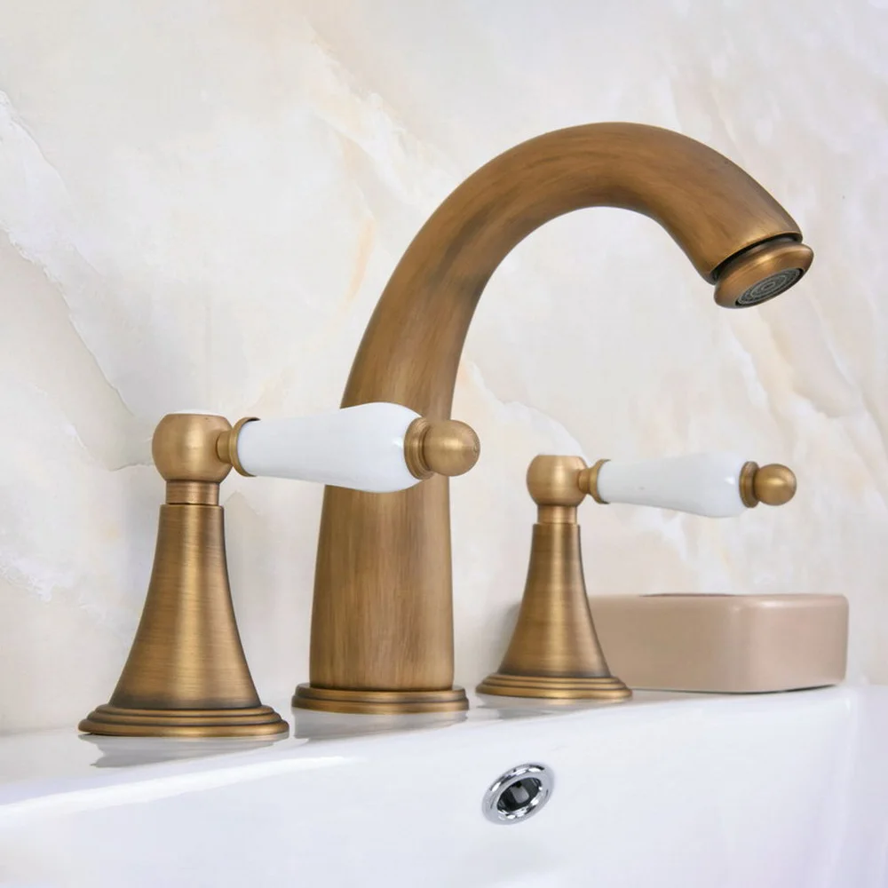 Bathroom double handle faucet Antique Brass faucet Basin sink Mixer Tap 3 hole Ceramics Handles faucet Nan083
Bathroom double handle faucet Antique Brass faucet Basin sink Mixer Tap 3 hole Ceramics Handles faucet Nan083