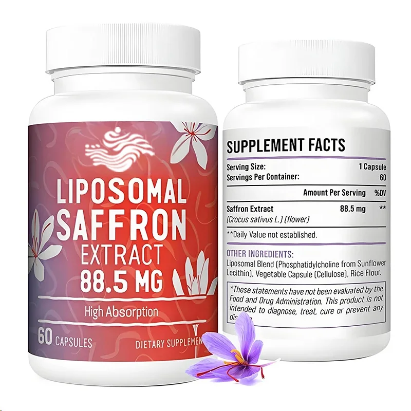 Liposomal Saffron Supplement 100% Pure Saffron Extract 88.5 Mg, Better Bioavailability
Liposomal Saffron Supplement 100% Pure Saffron Extract 88.5 Mg, Better Bioavailability