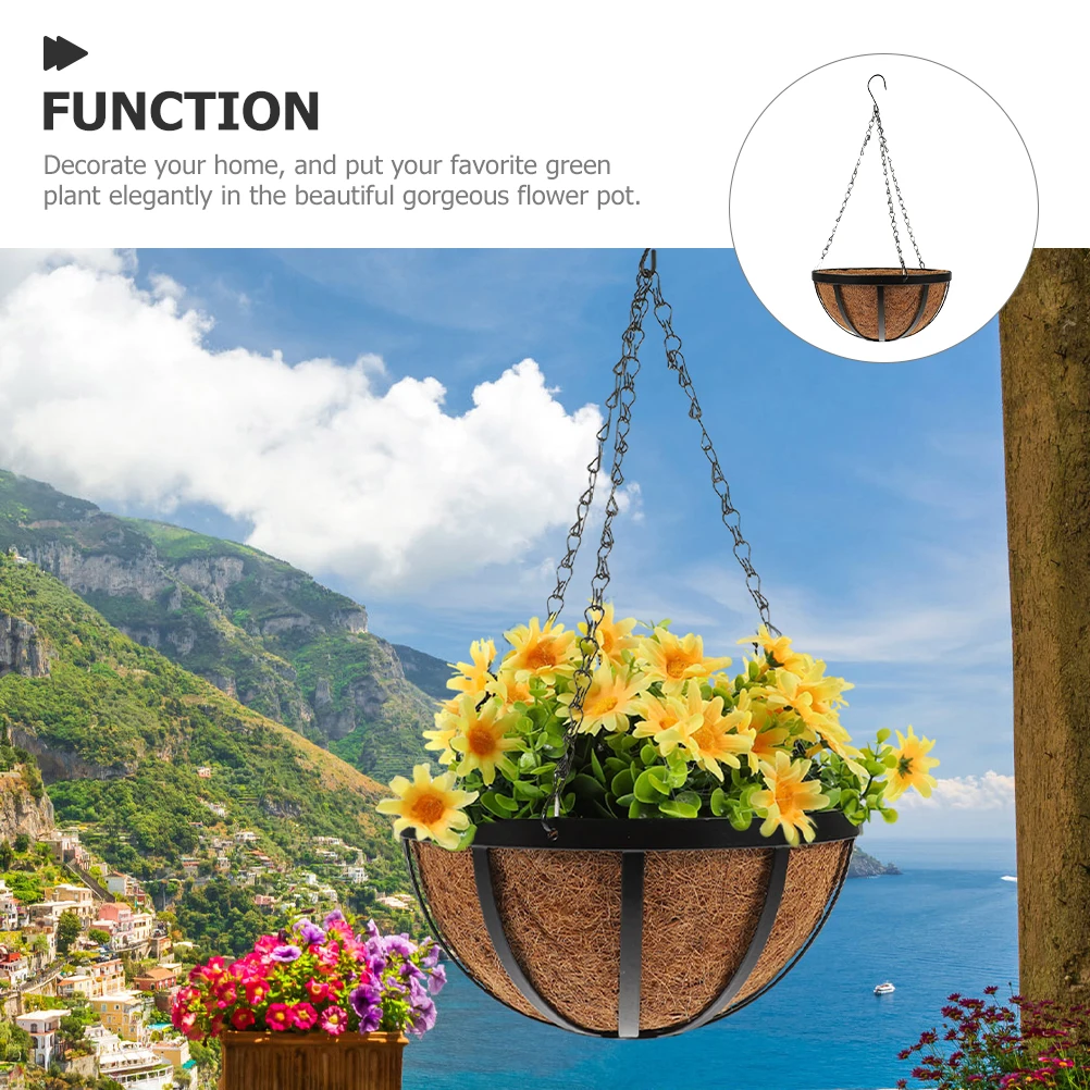 Coconut Fiber Flower Basket Iron Hanging Planter Decorative Baskets for Plants Shredded Container Hangers Wall
Coconut Fiber Flower Basket Iron Hanging Planter Decorative Baskets for Plants Shredded Container Hangers Wall