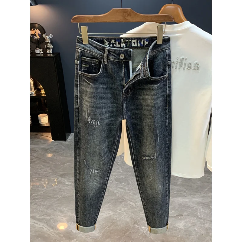 2025 New Micro Haren Piercing Jeans for Men's Autumn Fashion Trend, Conical Small Foot Casual Elastic Pants
2025 New Micro Haren Piercing Jeans for Men's Autumn Fashion Trend, Conical Small Foot Casual Elastic Pants