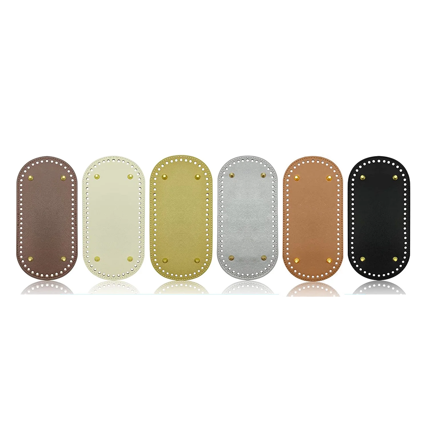 A72Z 6 Pack PU Leather Bag Bottom Oval Wallet Bottom for Crochet Bag Bottom Crochet Bag Stud Bottom (25X12cm, 6 Colors)
A72Z 6 Pack PU Leather Bag Bottom Oval Wallet Bottom for Crochet Bag Bottom Crochet Bag Stud Bottom (25X12cm, 6 Colors)