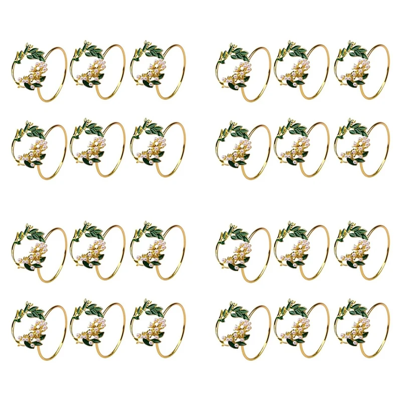 AT13 Napkin Ring Golden Pearl Flower Napkin Rings Set Of 24 Metal Napkin Holder For Wedding Party Dinner Table Decoration
AT13 Napkin Ring Golden Pearl Flower Napkin Rings Set Of 24 Metal Napkin Holder For Wedding Party Dinner Table Decoration