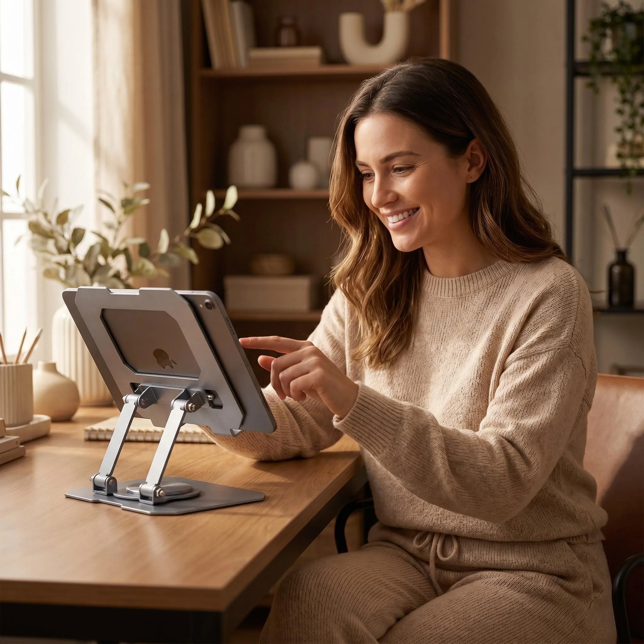 Metal Tablet Stand, 360° Rotatable, Hollow Heat Dissipation, Universal for Office, Study & Video Watching, Stable Structure
Metal Tablet Stand, 360° Rotatable, Hollow Heat Dissipation, Universal for Office, Study & Video Watching, Stable Structure