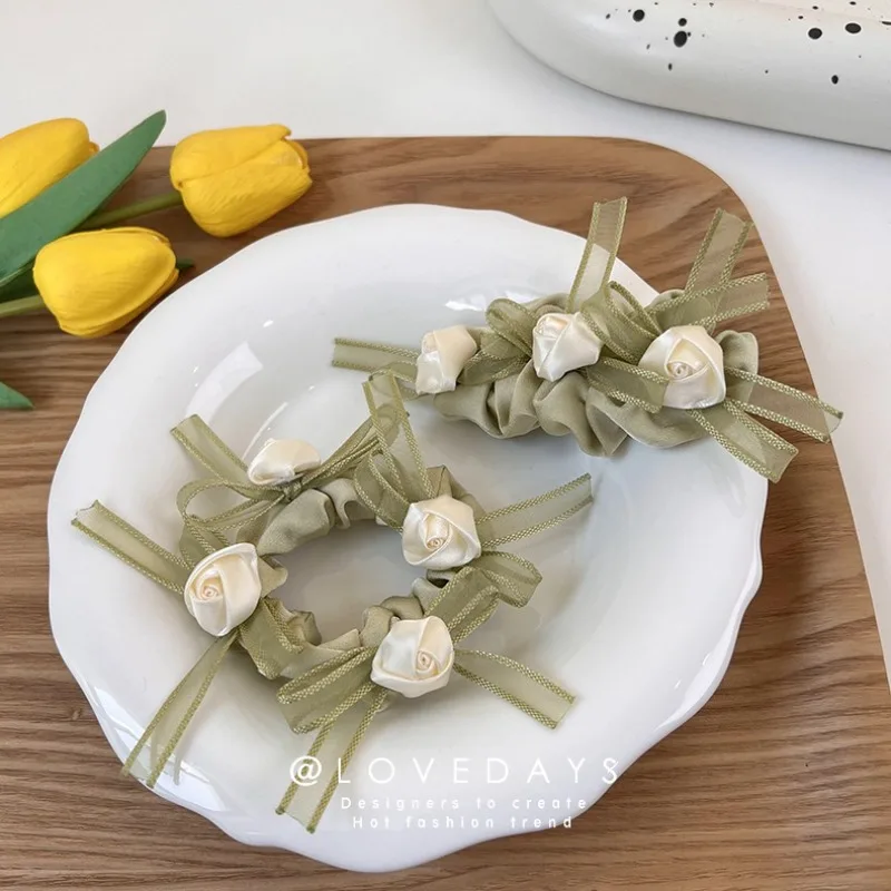 Green Rose Mesh Bow Scrunchie Cute Sweet Elastic Hair Tie For Women Daily Party Use Premium Soft And Comfortable Ponytail Holder
Green Rose Mesh Bow Scrunchie Cute Sweet Elastic Hair Tie For Women Daily Party Use Premium Soft And Comfortable Ponytail Holder