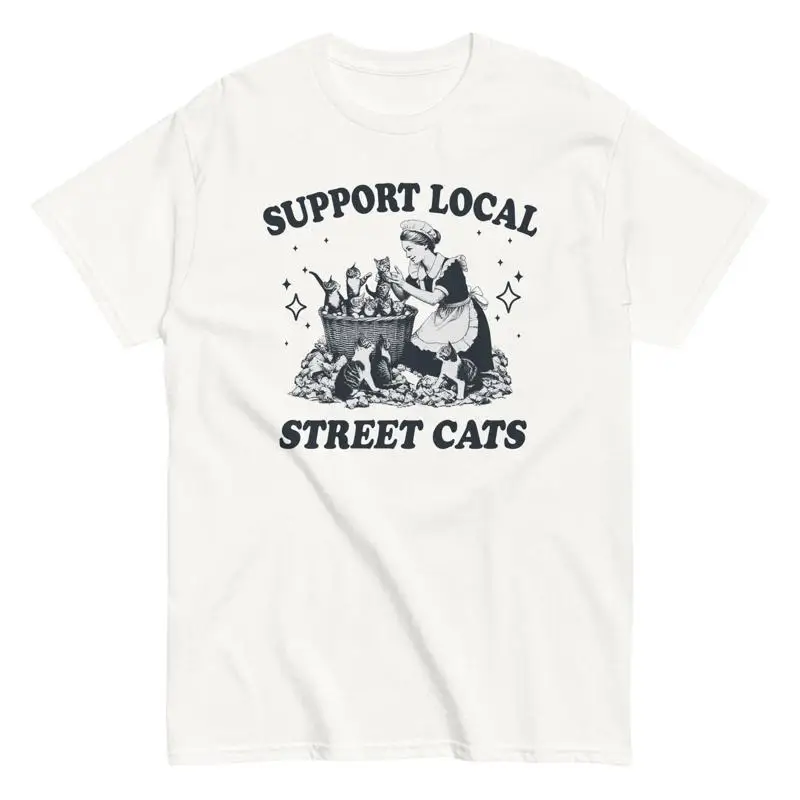 Vintage Style Cats Art Cotton T Shirt Support Local Street Cat Mom
Vintage Style Cats Art Cotton T Shirt Support Local Street Cat Mom