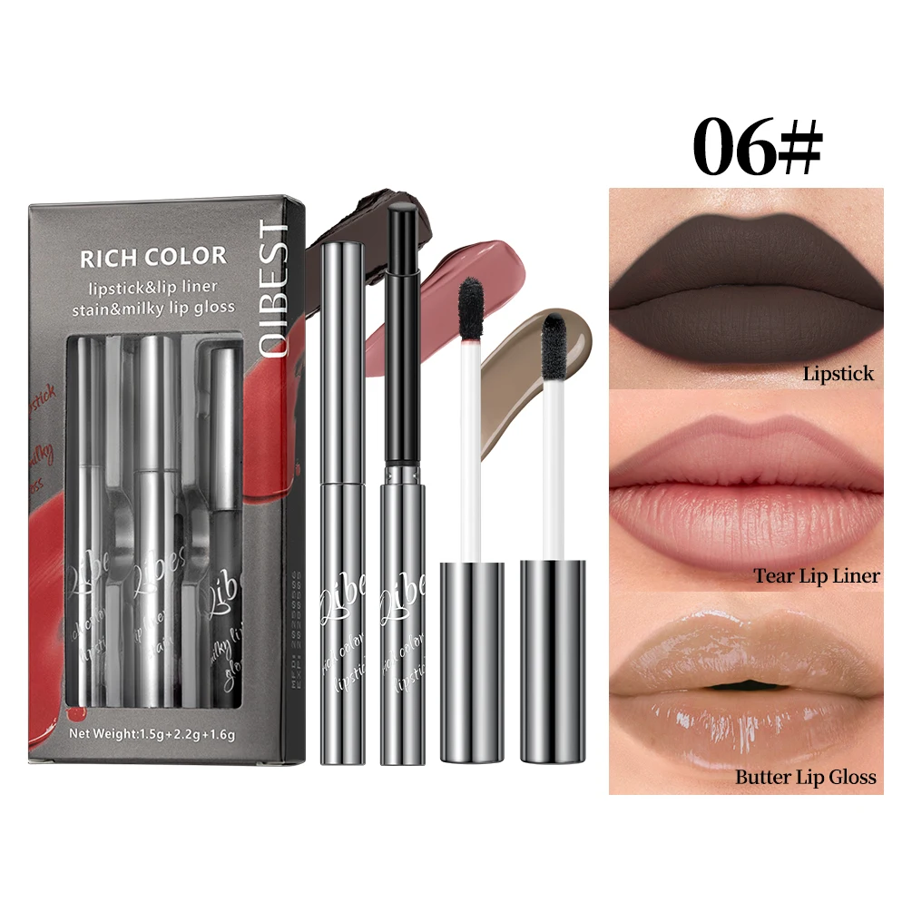 QIBEST 3pcs Makeup Set Lipstick,Tear Lip Liner +Butter Lip Gloss Nude Black Velvet Lip Glaze Long Lasting Lips Cosmetics Kits
QIBEST 3pcs Makeup Set Lipstick,Tear Lip Liner +Butter Lip Gloss Nude Black Velvet Lip Glaze Long Lasting Lips Cosmetics Kits