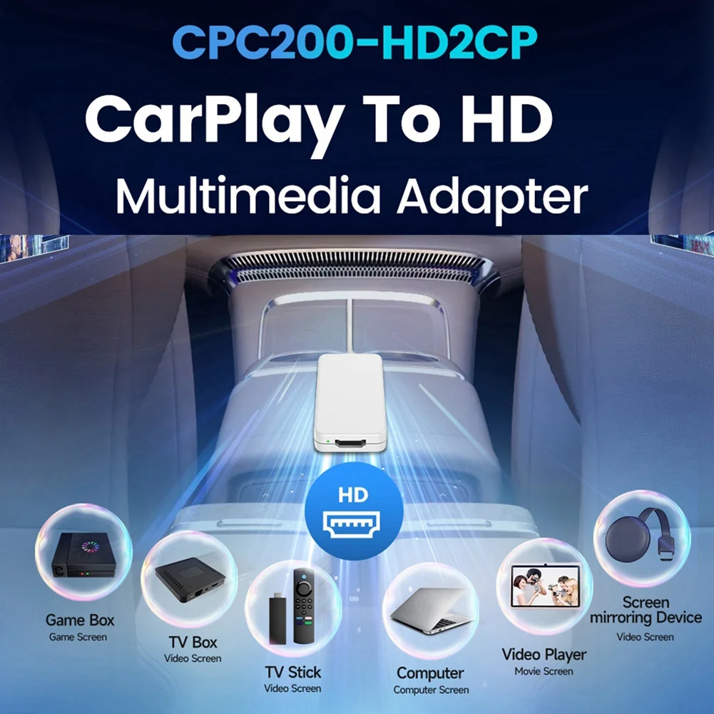 Wired Carplay Adapter Video Adapter Car TV Converter For Screen Throwers/Set-Top Boxes/TV Stick/Computer Mirror Box
Wired Carplay Adapter Video Adapter Car TV Converter For Screen Throwers/Set-Top Boxes/TV Stick/Computer Mirror Box