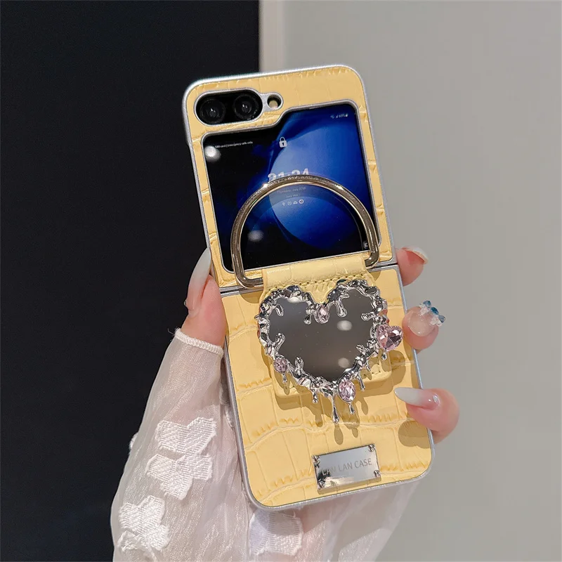 Корейский чехол для телефона с милым зеркальным кольцом Love для Samsung Galaxy Z Flip 7 6 5 4 3 Flip5 Flip6 Zflip7, кожаный жесткий чехол Funda Fu
Корейский чехол для телефона с милым зеркальным кольцом Love для Samsung Galaxy Z Flip 7 6 5 4 3 Flip5 Flip6 Zflip7, кожаный жесткий чехол Funda Fu