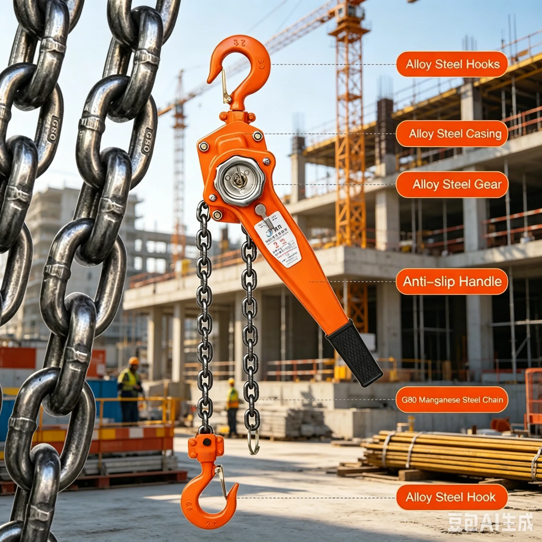 0.75/1.5/2Ton Lever Hoist 1.5M G80 Manganese Steel Chain Manual Ratchet Lifting Puller with Double Brake Safety
0.75/1.5/2Ton Lever Hoist 1.5M G80 Manganese Steel Chain Manual Ratchet Lifting Puller with Double Brake Safety