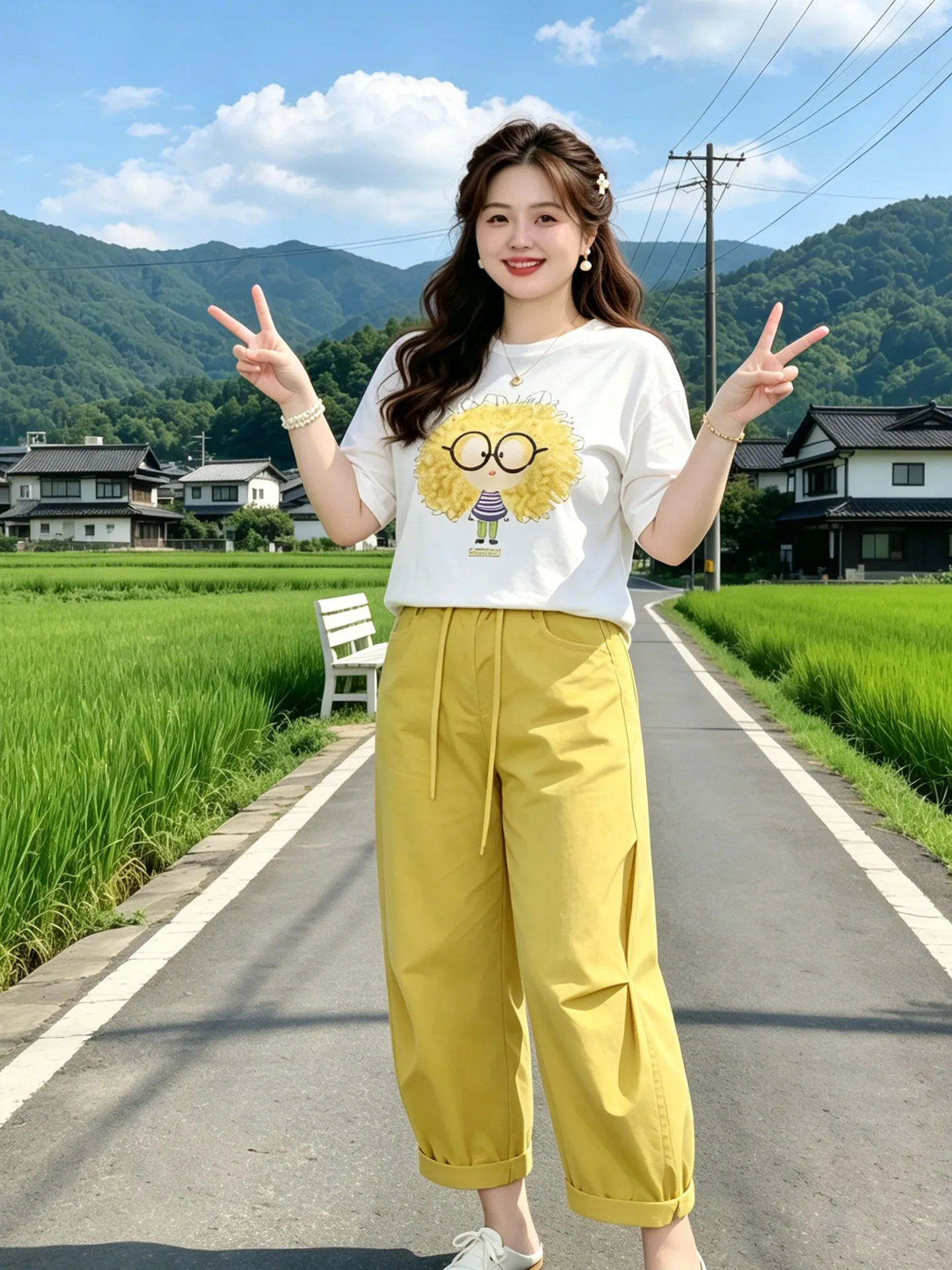 2026 Summer Fashion plus Size Two-Piece Set Cartoon Print Loose Fit Wide Leg Pants Drawstring Short Sleeve Top Casual Outfit
2026 Summer Fashion plus Size Two-Piece Set Cartoon Print Loose Fit Wide Leg Pants Drawstring Short Sleeve Top Casual Outfit
