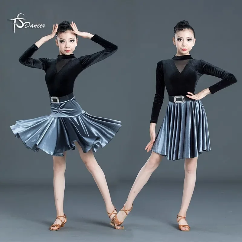 customized Latin dance skirt girls' practice dress velvet long sleeved professional competition performance dress big skirt hem
customized Latin dance skirt girls' practice dress velvet long sleeved professional competition performance dress big skirt hem