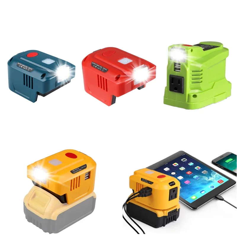 150W Power Supply Inverter for Makita for Dewalt for Milwaukee For Ryobi 18V Lithium Battery Power Inverter with LED Light EU/US
150W Power Supply Inverter for Makita for Dewalt for Milwaukee For Ryobi 18V Lithium Battery Power Inverter with LED Light EU/US
