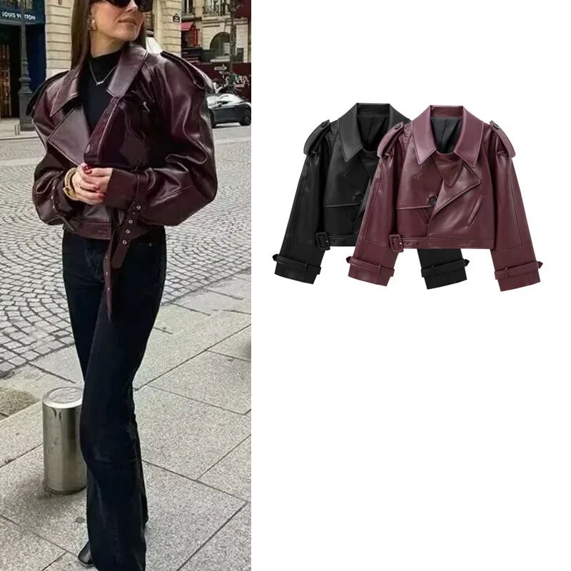 Spring New Sle Women's ort Biker Leather Jaet Versatile oulder Padding Faion ow Outerwear Polyester Fiber Zipper
Spring New Sle Women's ort Biker Leather Jaet Versatile oulder Padding Faion ow Outerwear Polyester Fiber Zipper
