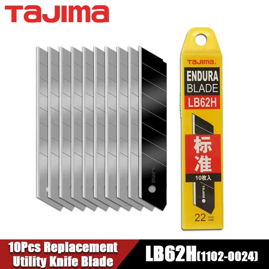 TAJIMA LB62H 10Pcs 22mm-wide Utility Knife Blade Replacement Blade Standard Spare Blades Cutter Tool Accessories 1102-0024
TAJIMA LB62H 10Pcs 22mm-wide Utility Knife Blade Replacement Blade Standard Spare Blades Cutter Tool Accessories 1102-0024