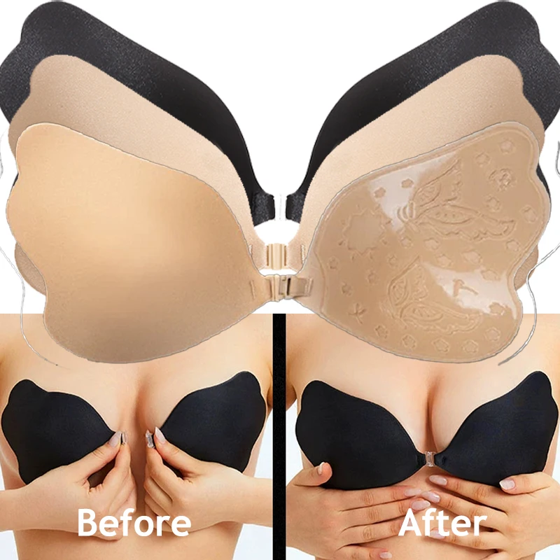 Silicon Front Buckle Nipple Bras Butterfly Shape Lift Push Up Bras Sexy Ladies Invisible Reusable Breast Pad Bra Solid Underwear
Silicon Front Buckle Nipple Bras Butterfly Shape Lift Push Up Bras Sexy Ladies Invisible Reusable Breast Pad Bra Solid Underwear
