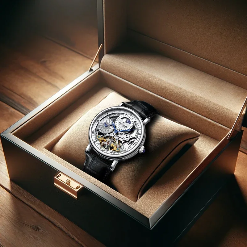 The new men's mechanical watch features a stylish, innovative, classic, and simple design, with a dual sided luminous moon phase
The new men's mechanical watch features a stylish, innovative, classic, and simple design, with a dual sided luminous moon phase
